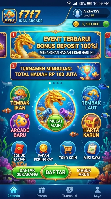 Layar utama f7f7 — antarmuka bersih setelah instalasi